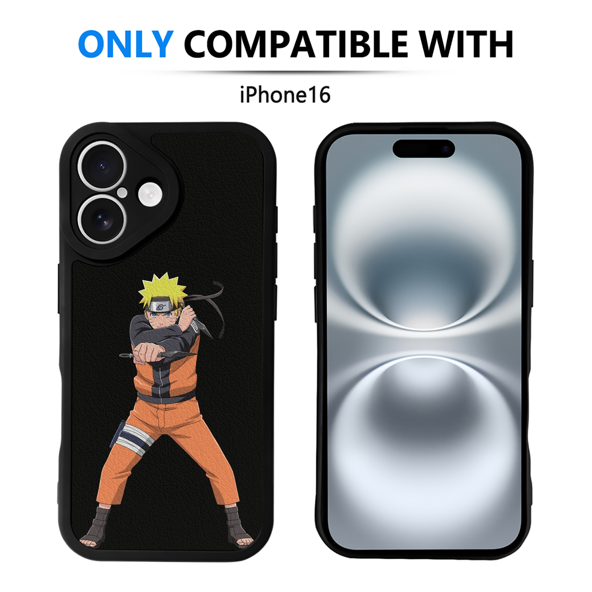 （画像用） NARUTO -ナルト- うずまき ナルト Uzumaki Naruto 【iPhone 16シリーズ対応】シリコンスマホケース（レザー調） 材質：シリコン